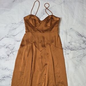 Free People × Fame And Partners Dea Silky Satin Dress